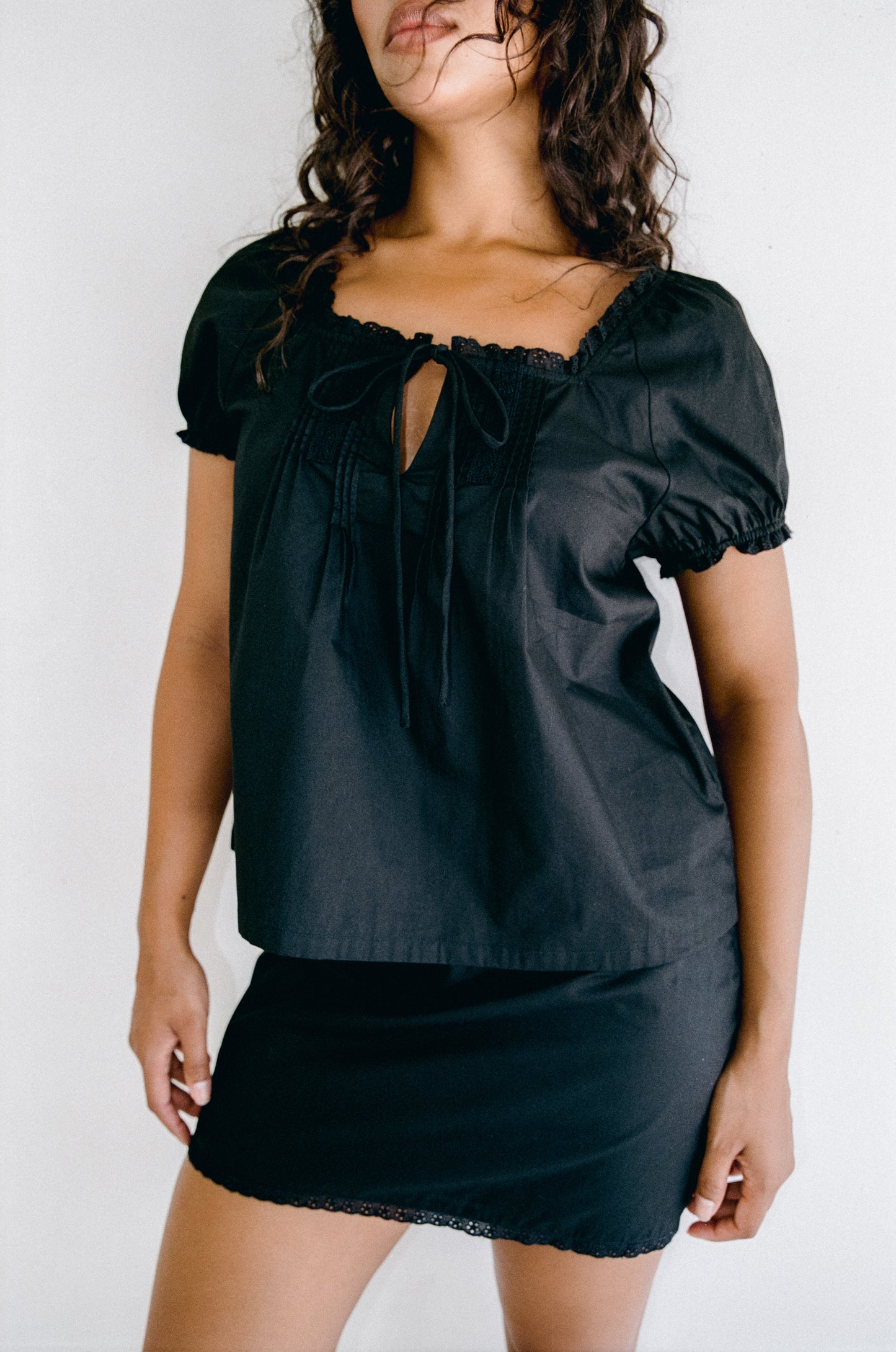 Scout Pintucked Blouse - Black