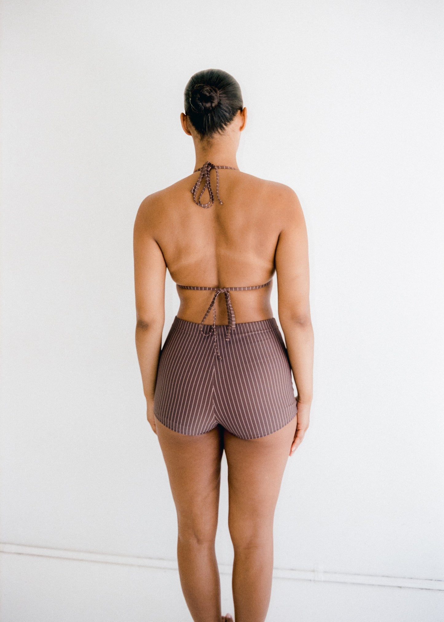 Bianca Triangle - Cocoa Pinstripe