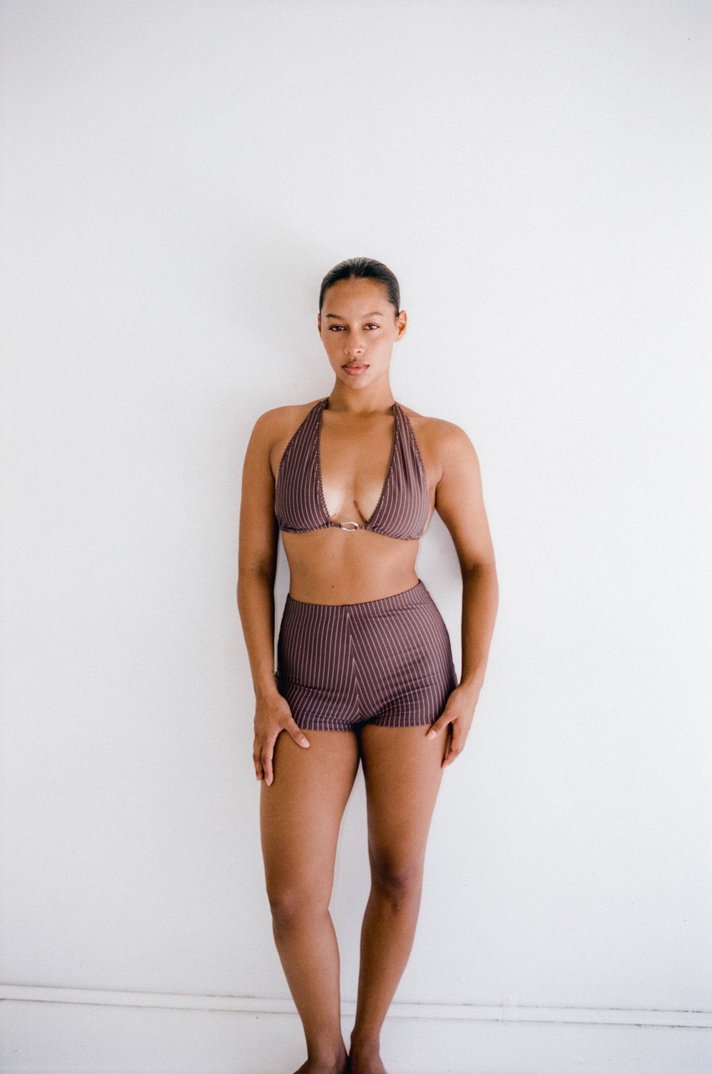 Emmie Short - Cocoa Pinstripe