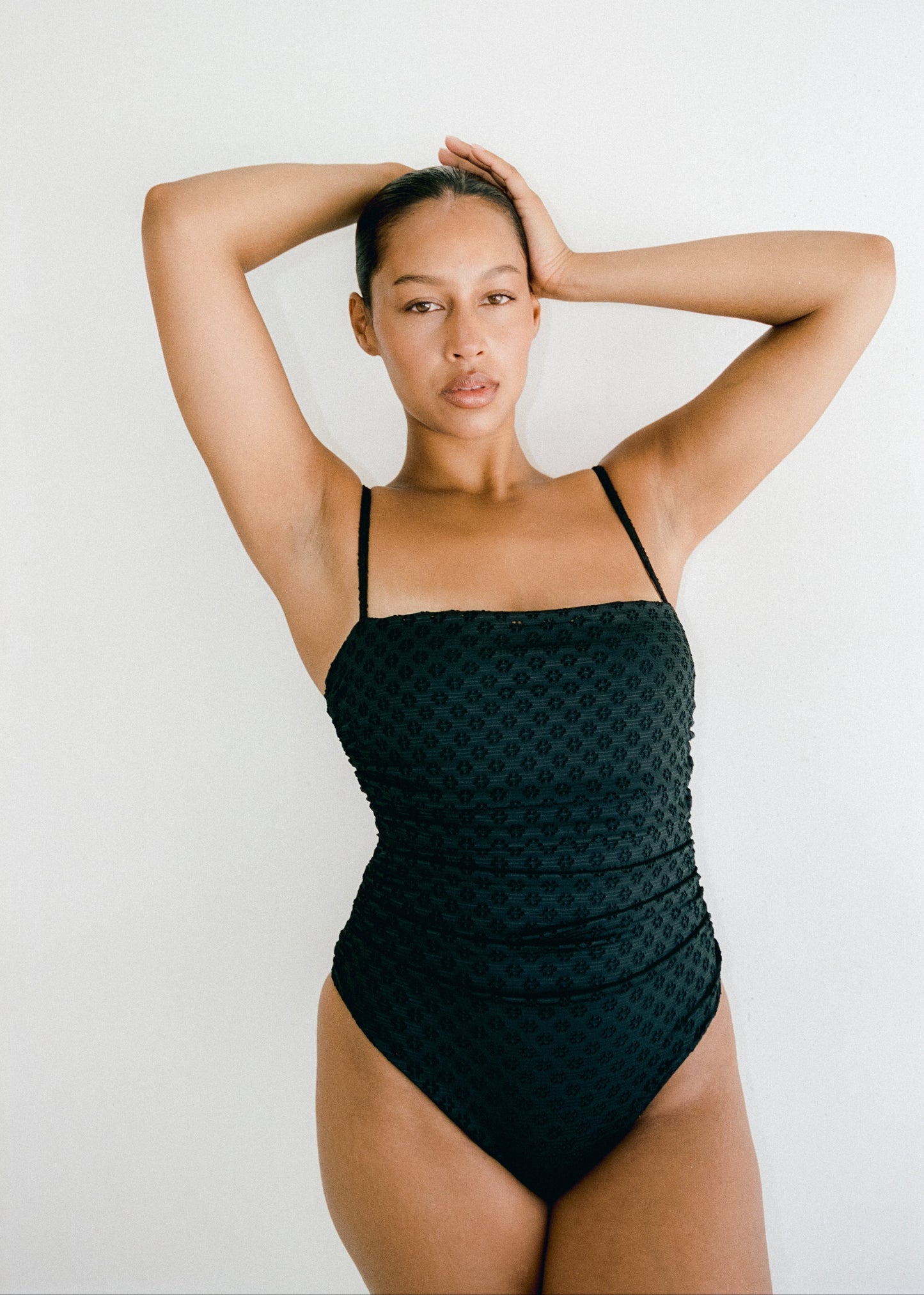 Vera Ruched One Piece - Black