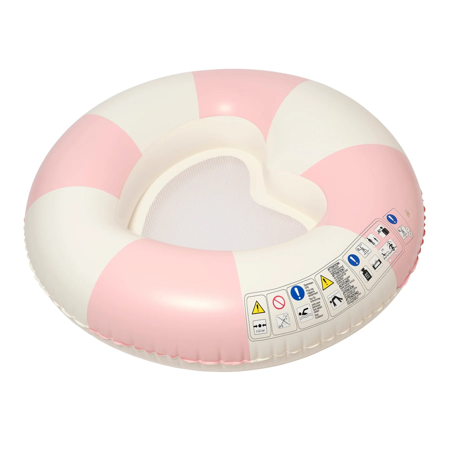 Luxe Tube Pool Ring - Stole My Heart Pink Stripe