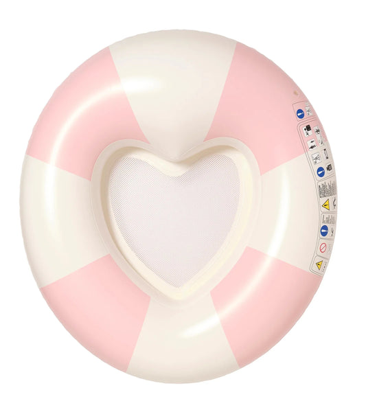 Luxe Tube Pool Ring - Stole My Heart Pink Stripe