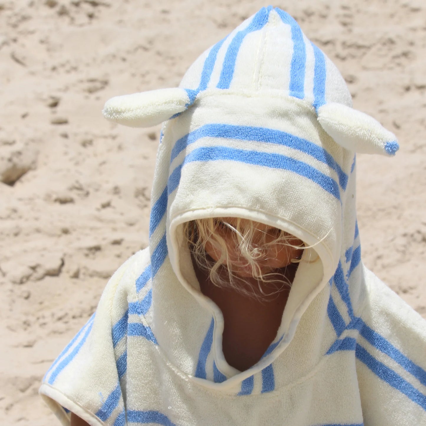 Kids Hooded Towel - Blue Stripe