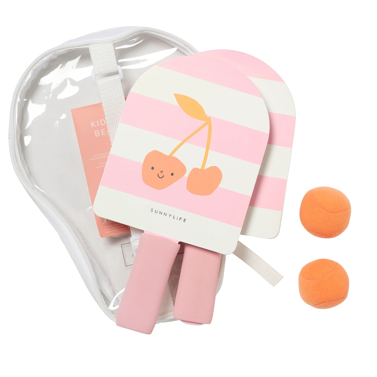 Kids Velcro Beach Bats - Cotton Candy Cherry