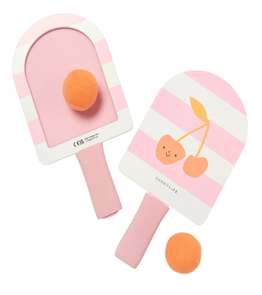 Kids Velcro Beach Bats - Cotton Candy Cherry