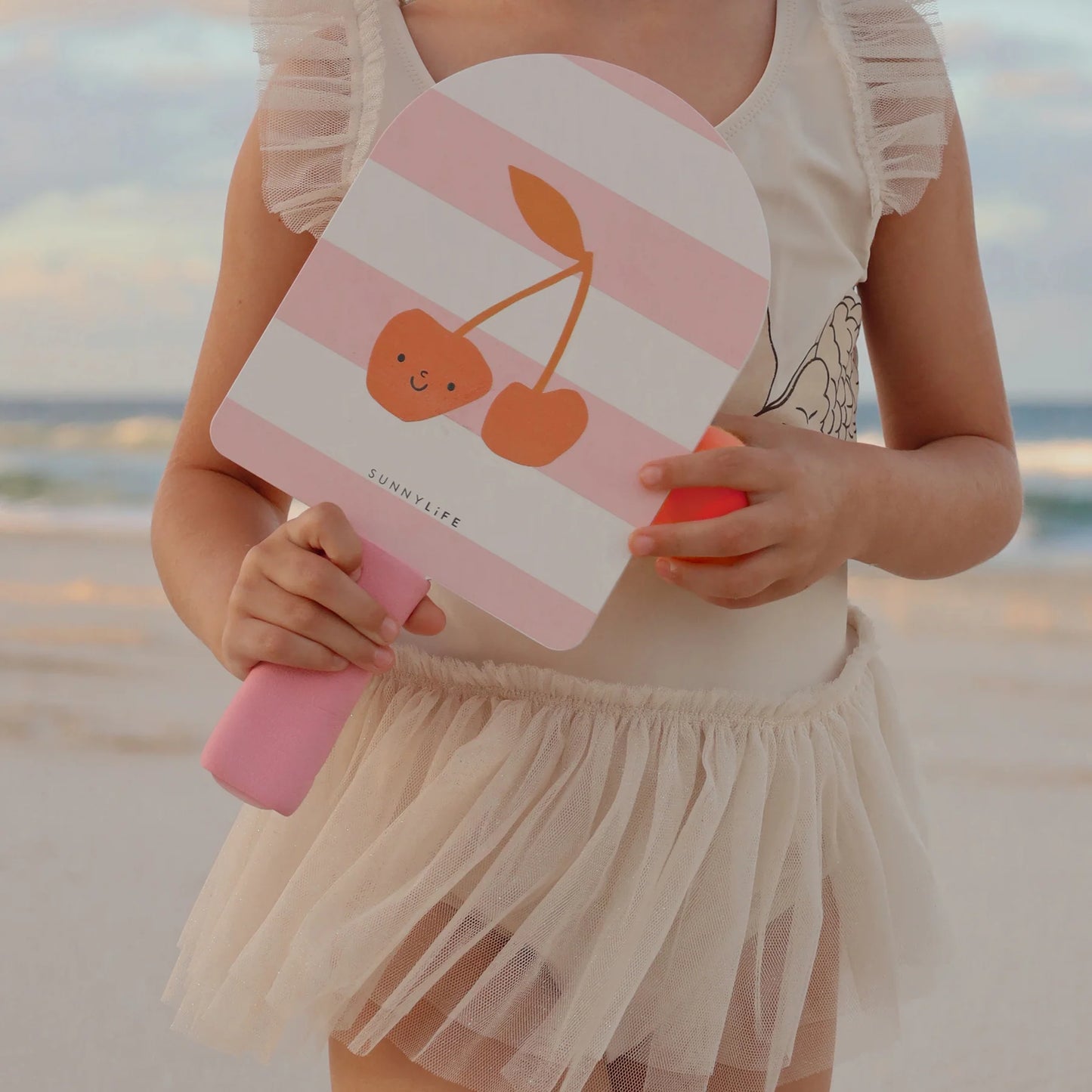 Kids Velcro Beach Bats - Cotton Candy Cherry