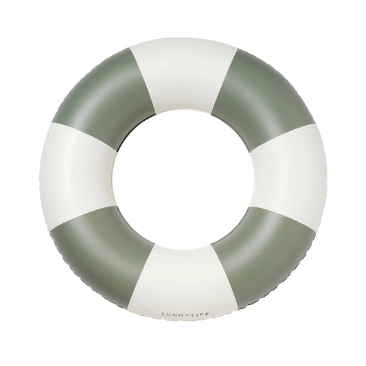 Slim Tube Pool Ring - Olive Stripe