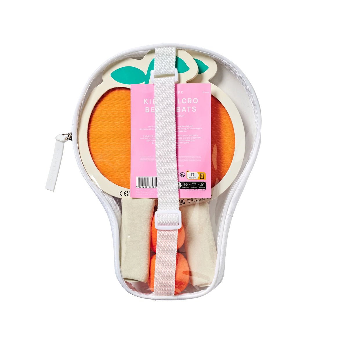Kids Velcro Beach Bats - Poppy The Peach