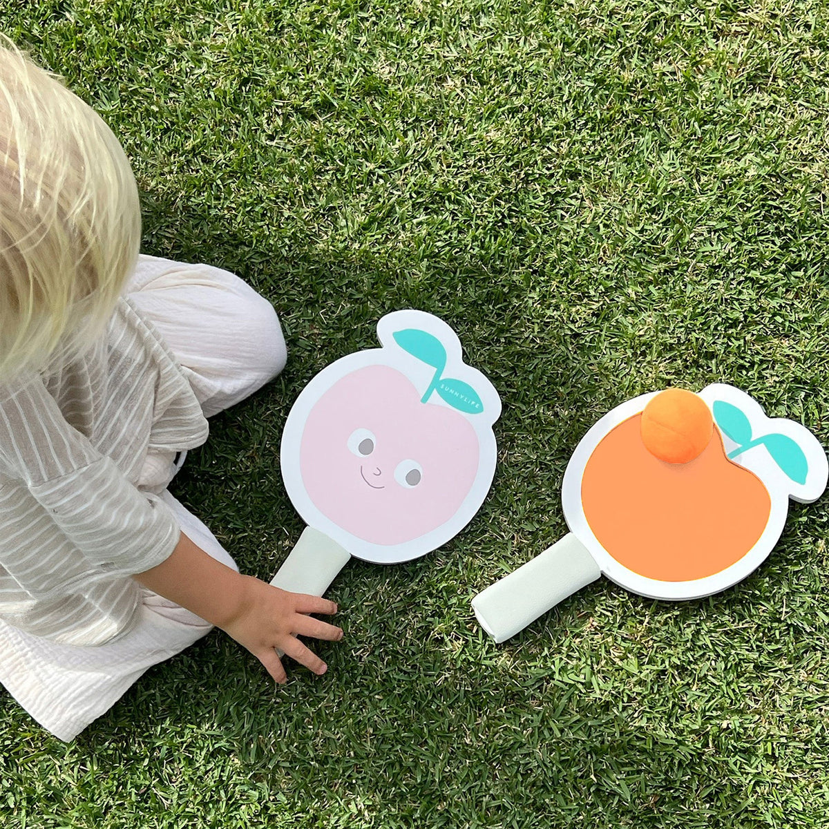 Kids Velcro Beach Bats - Poppy The Peach