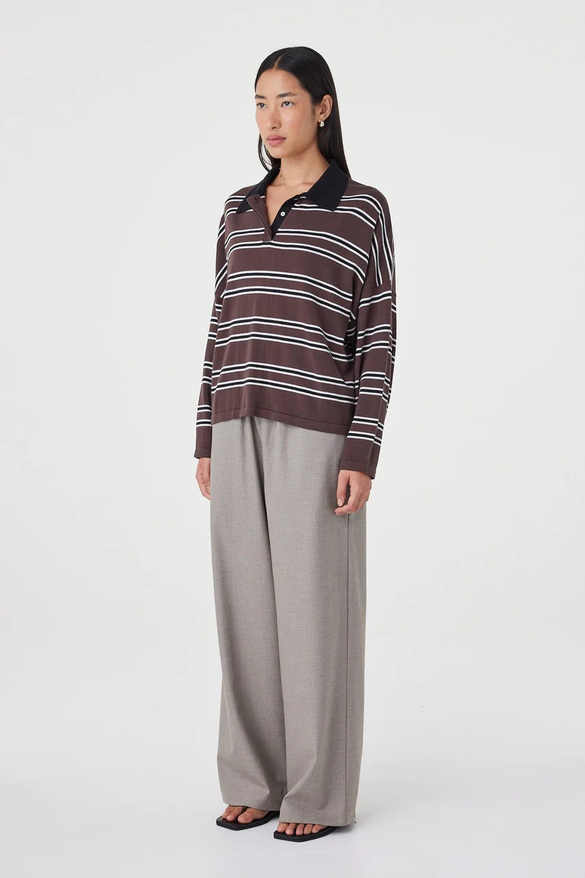 Rayne Knit Jersey - Espresso, Black & Cream Stripe