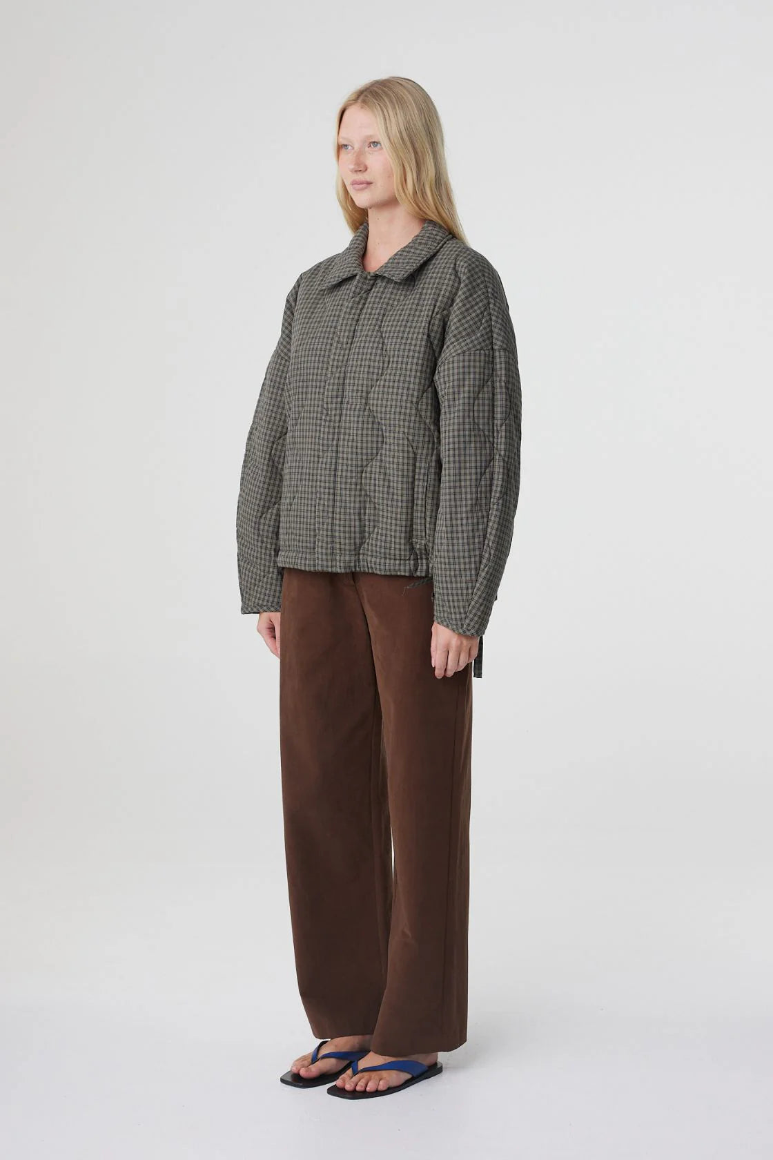 Matteo Jacket - Olive & Teal Check