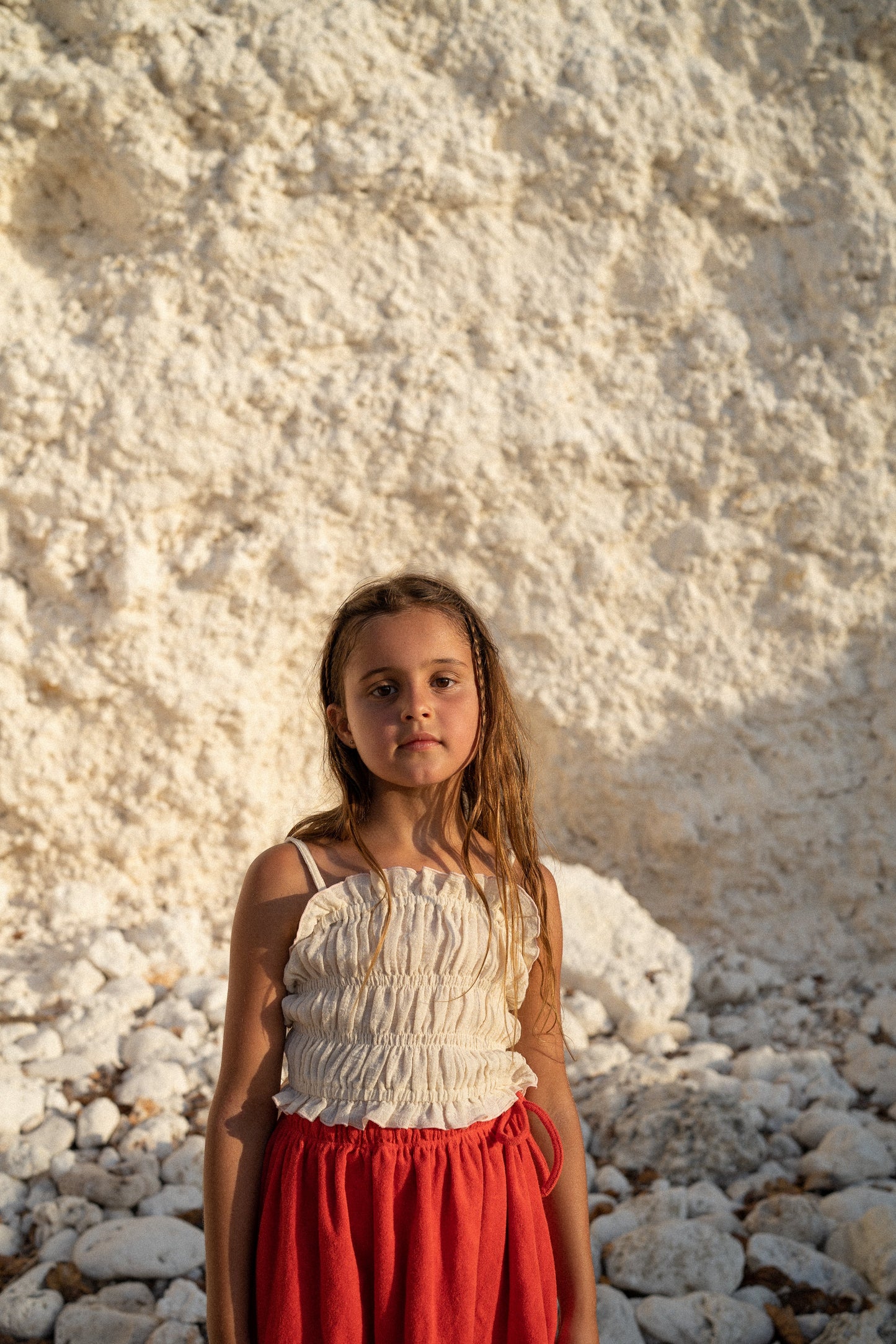 Shirred Crop - Ecru