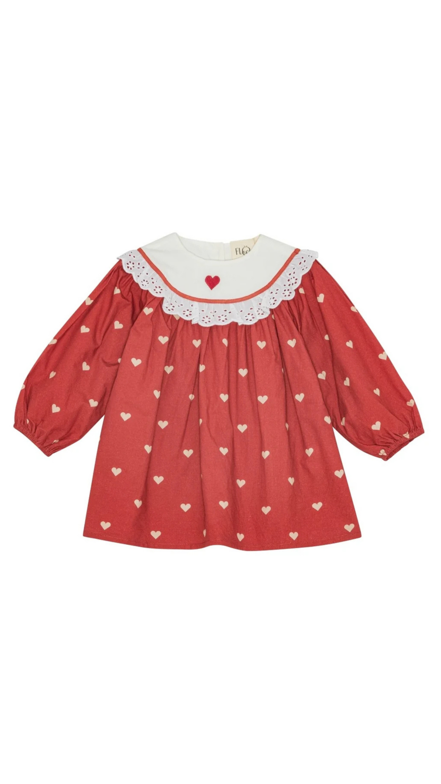 Ellen Dress - Poppy Red/Soft White
