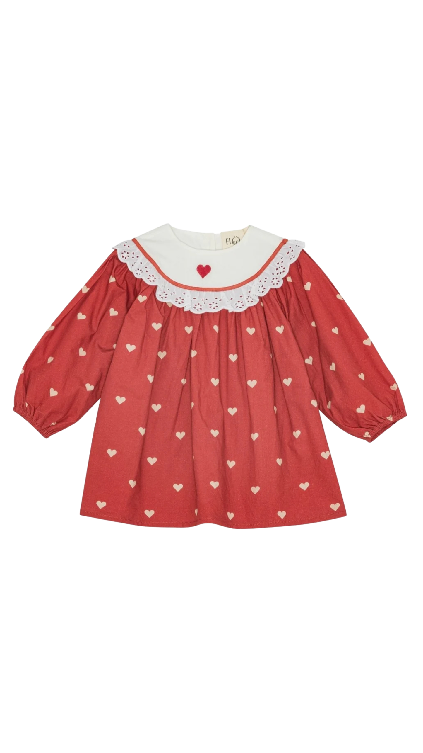 Ellen Dress - Poppy Red/Soft White