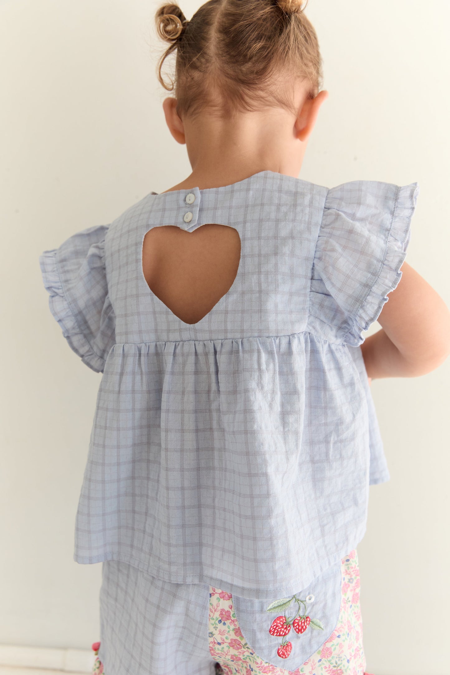 Daisy Blouse - Sky Gingham