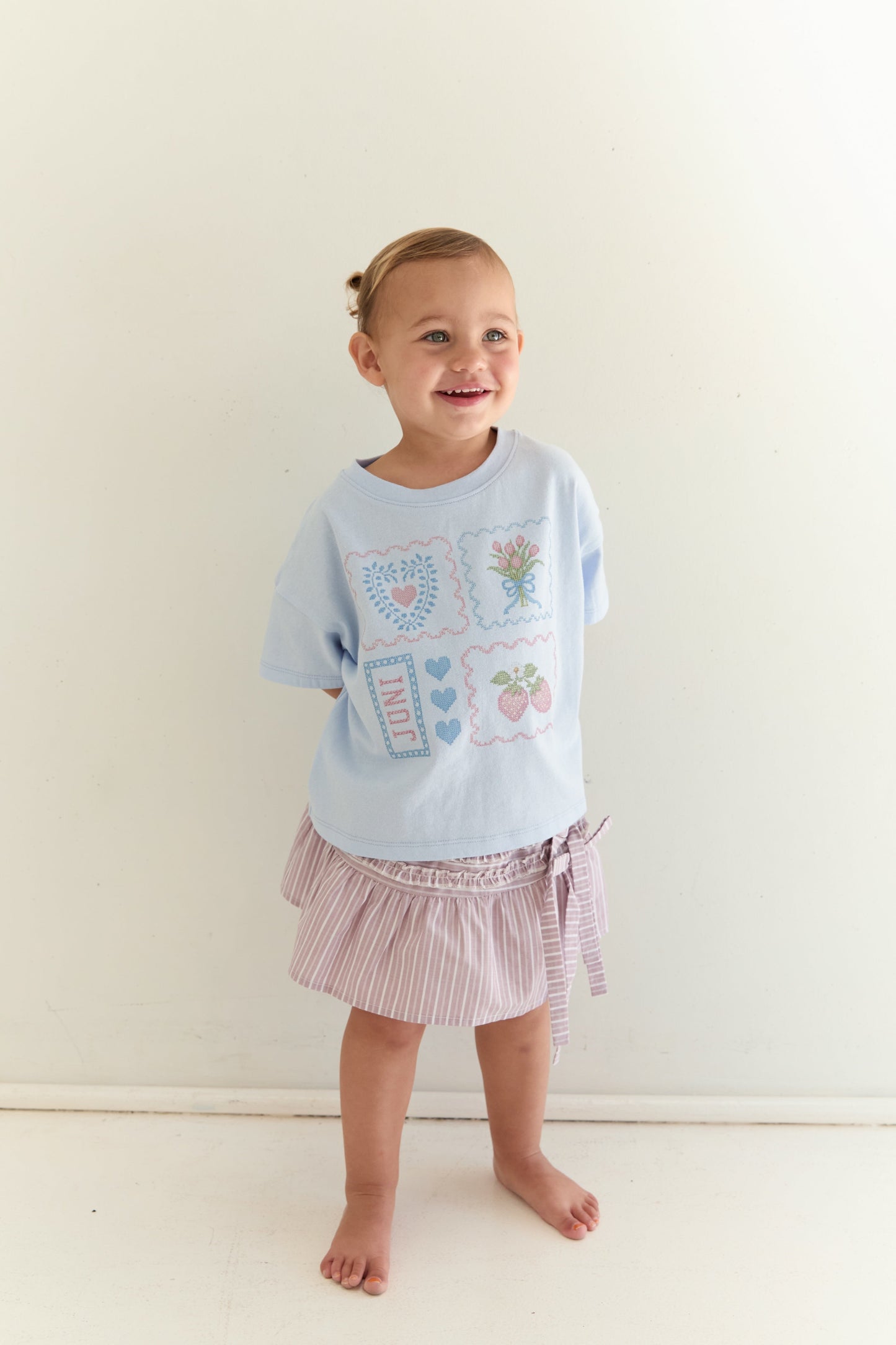 Patchwork Tee - Sky