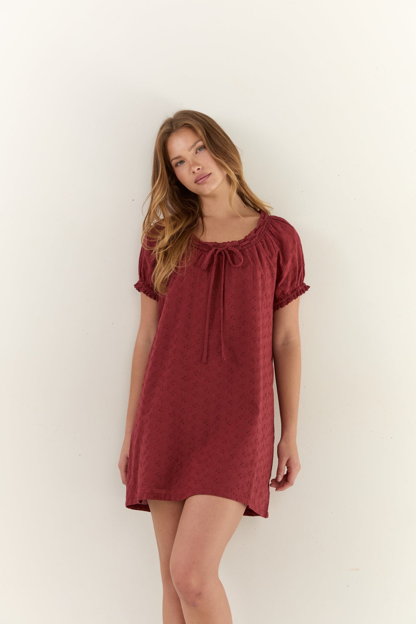 Joelle Mini Dress - Dark Cherry