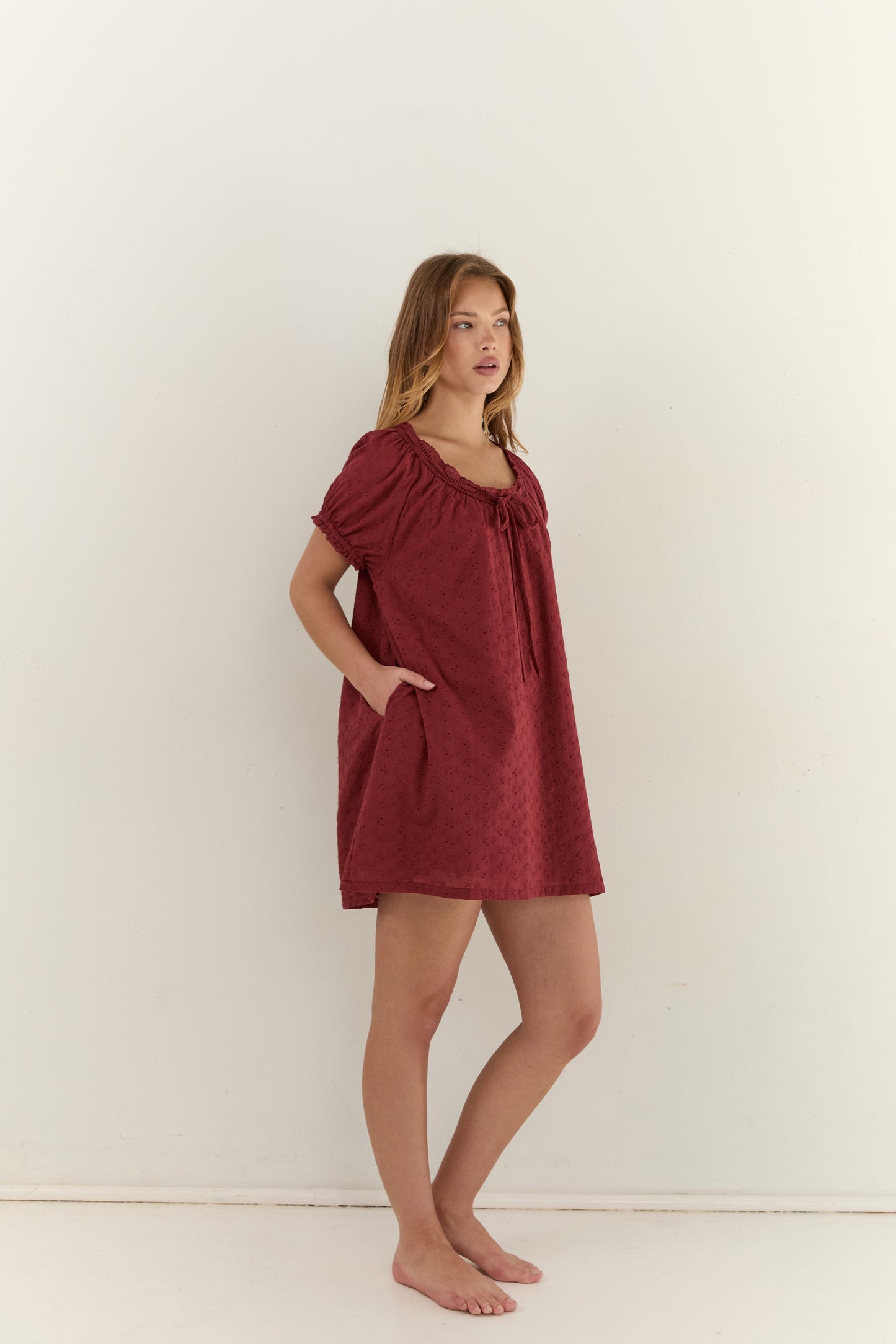Joelle Mini Dress - Dark Cherry