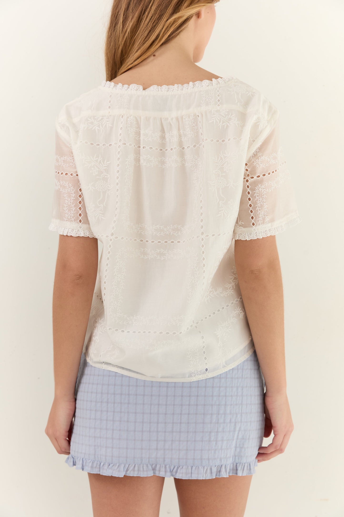 Alenka Lace Blouse - Blanc