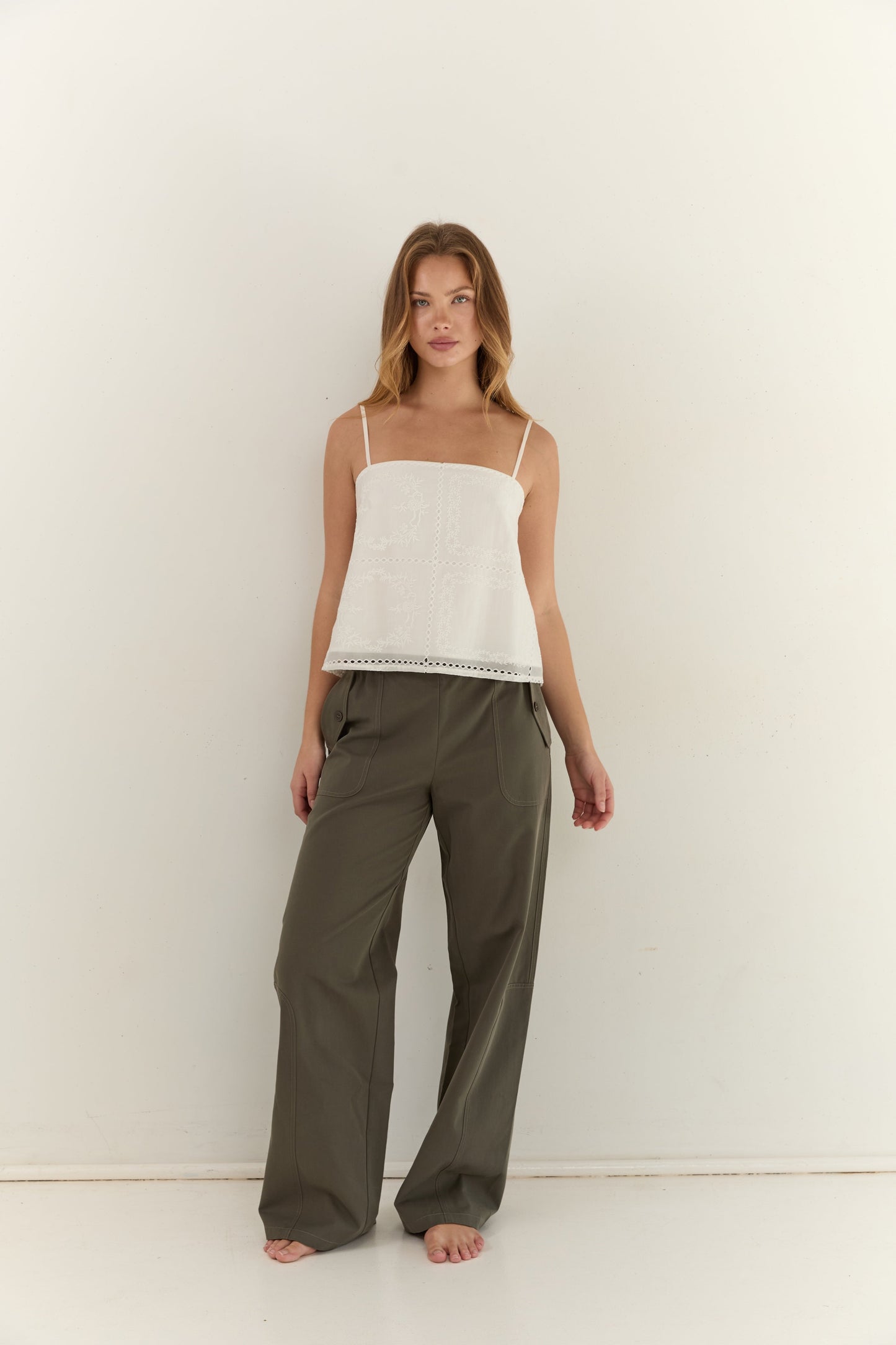 Olivia Lace Cami - Blanc