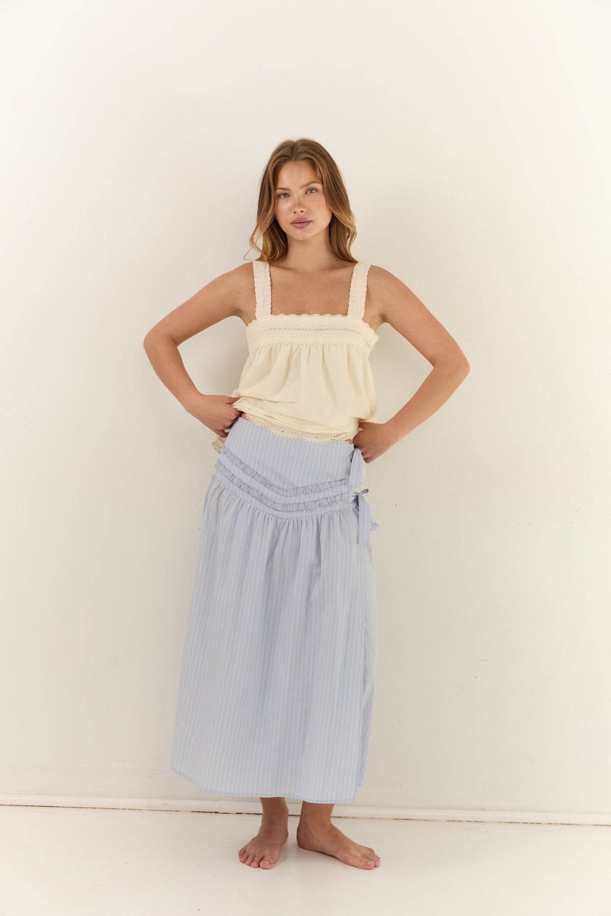 Annika Midi Skirt - Stripe
