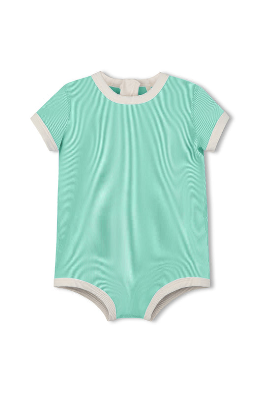 Mini Stripe Infant Onesie - Aqua