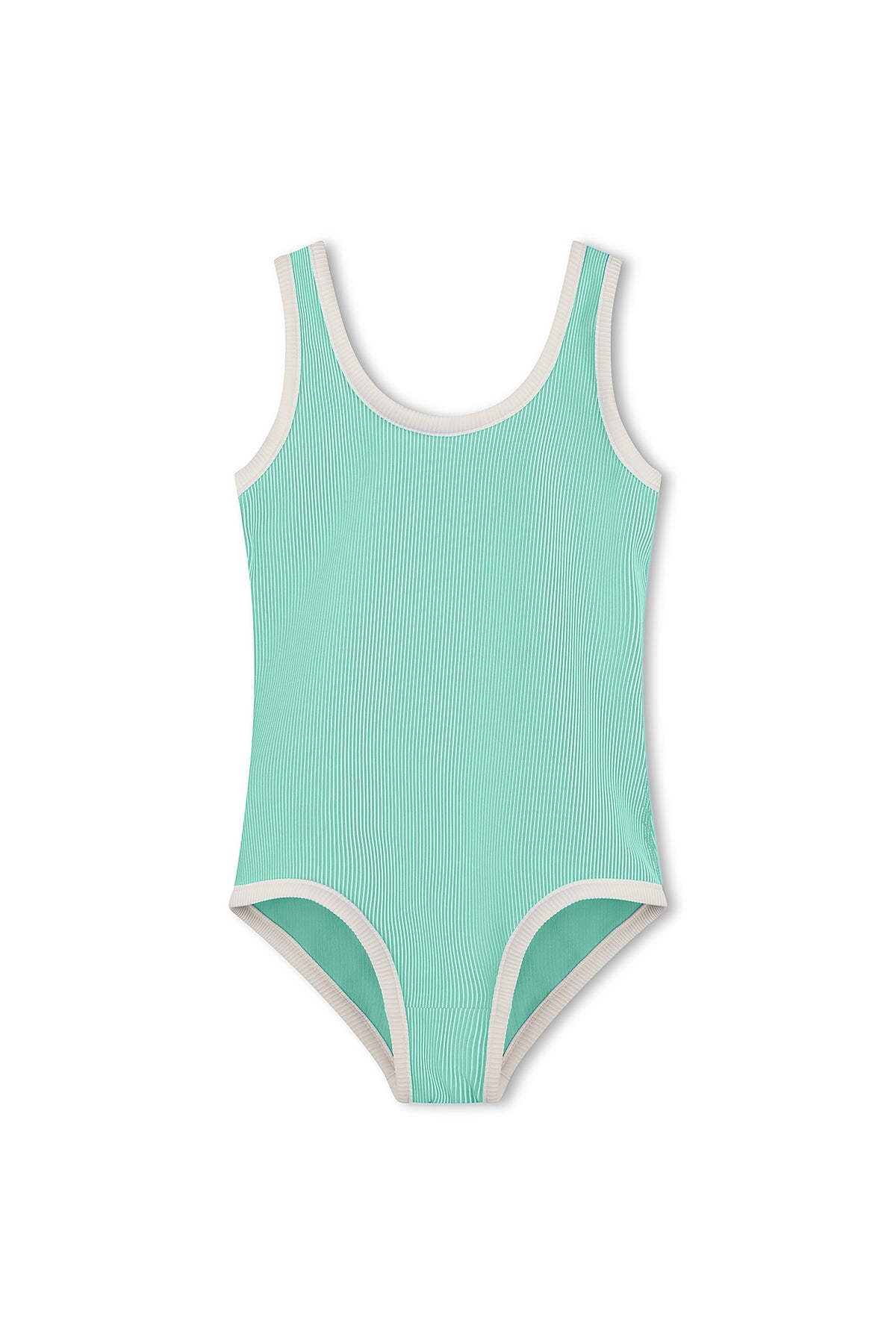 Mini Stripe Scoop One Piece - Aqua