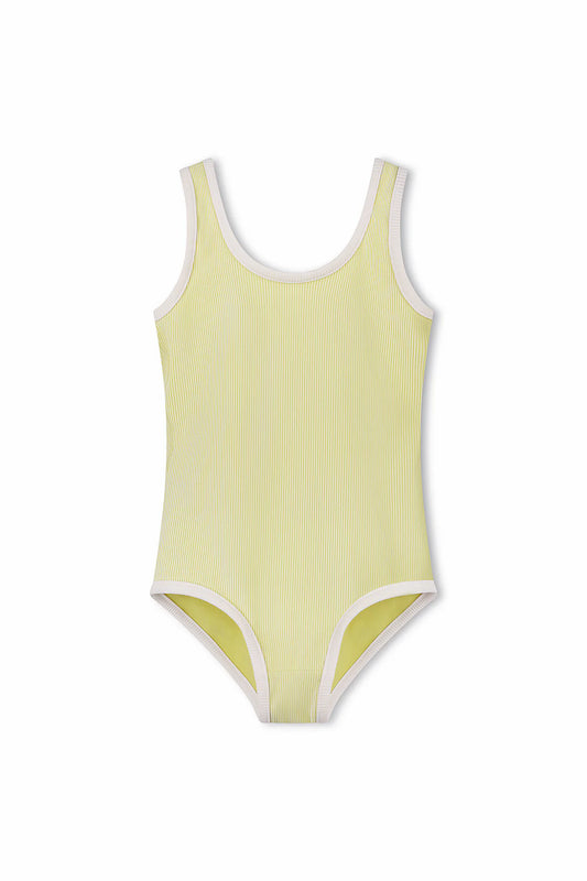 Mini Stripe Rib Scoop One Piece - Citrus