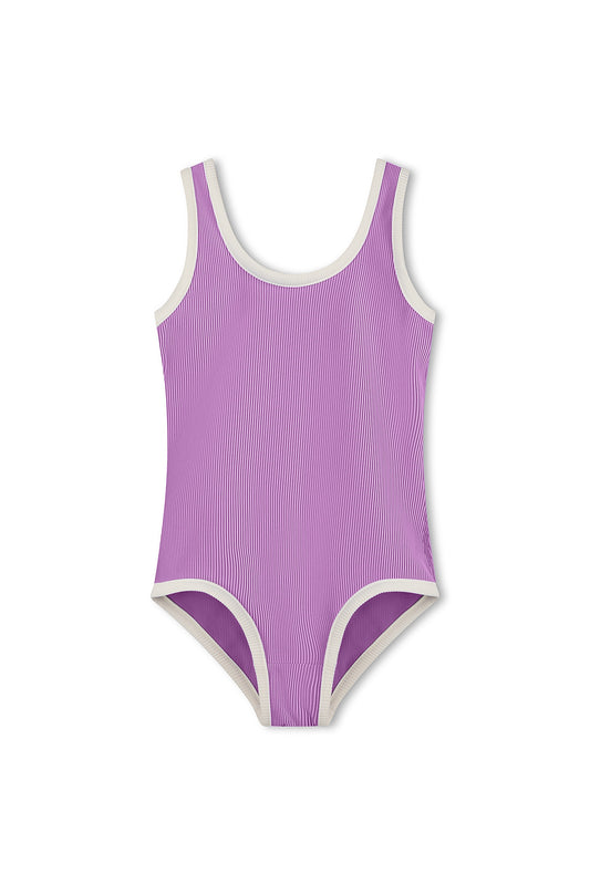Mini Stripe Scoop One Piece - Lilac