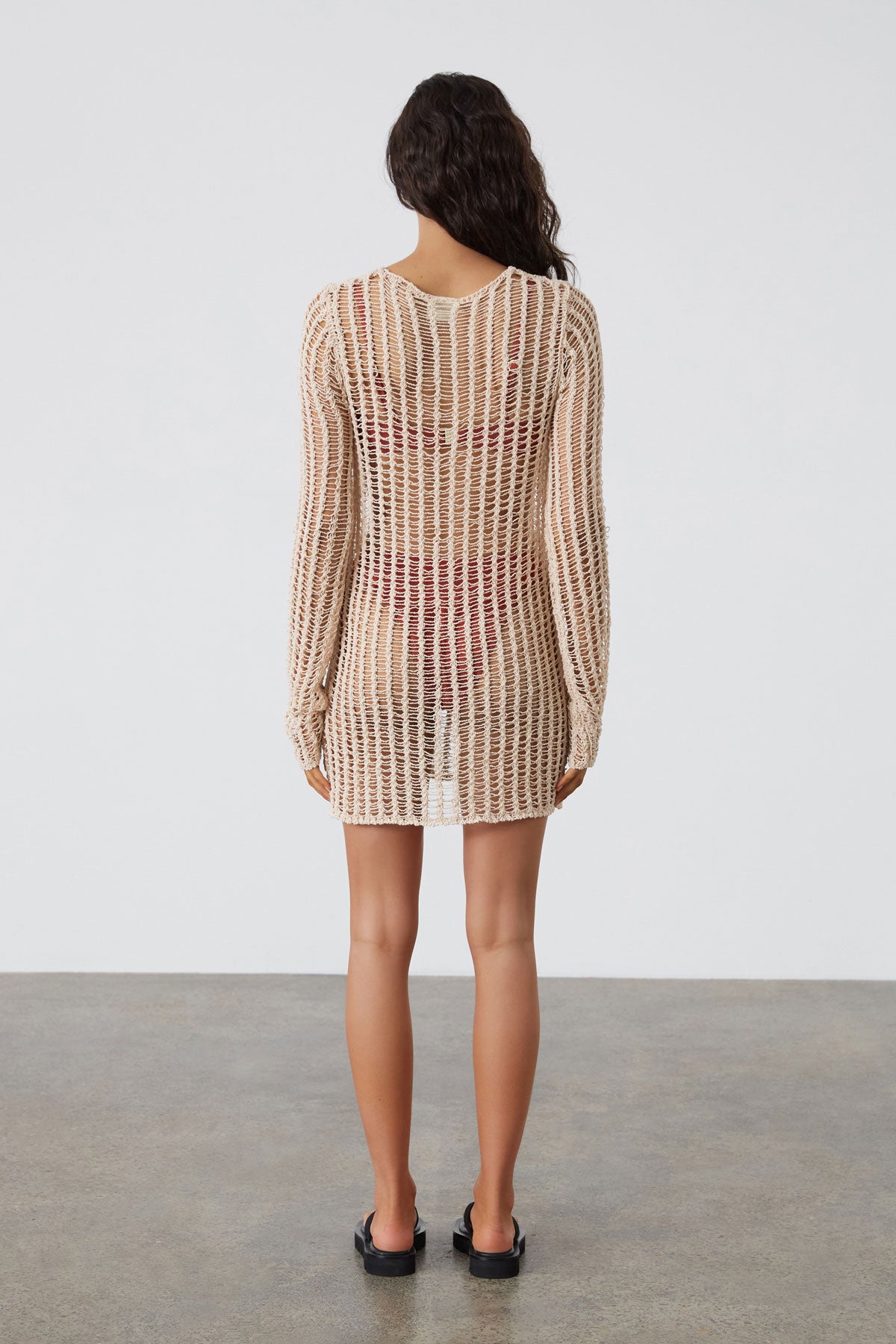 Natural Lattice Knit Dress