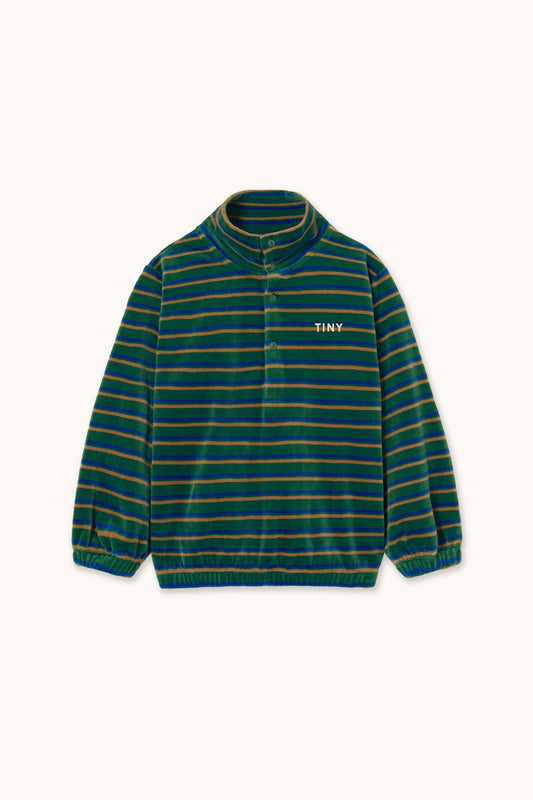 Duo Stripes Mockneck Sweatshirt - Dark Green