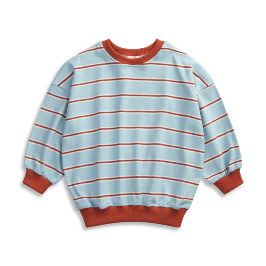 Stripe Cotton Pullover - Sky Blue