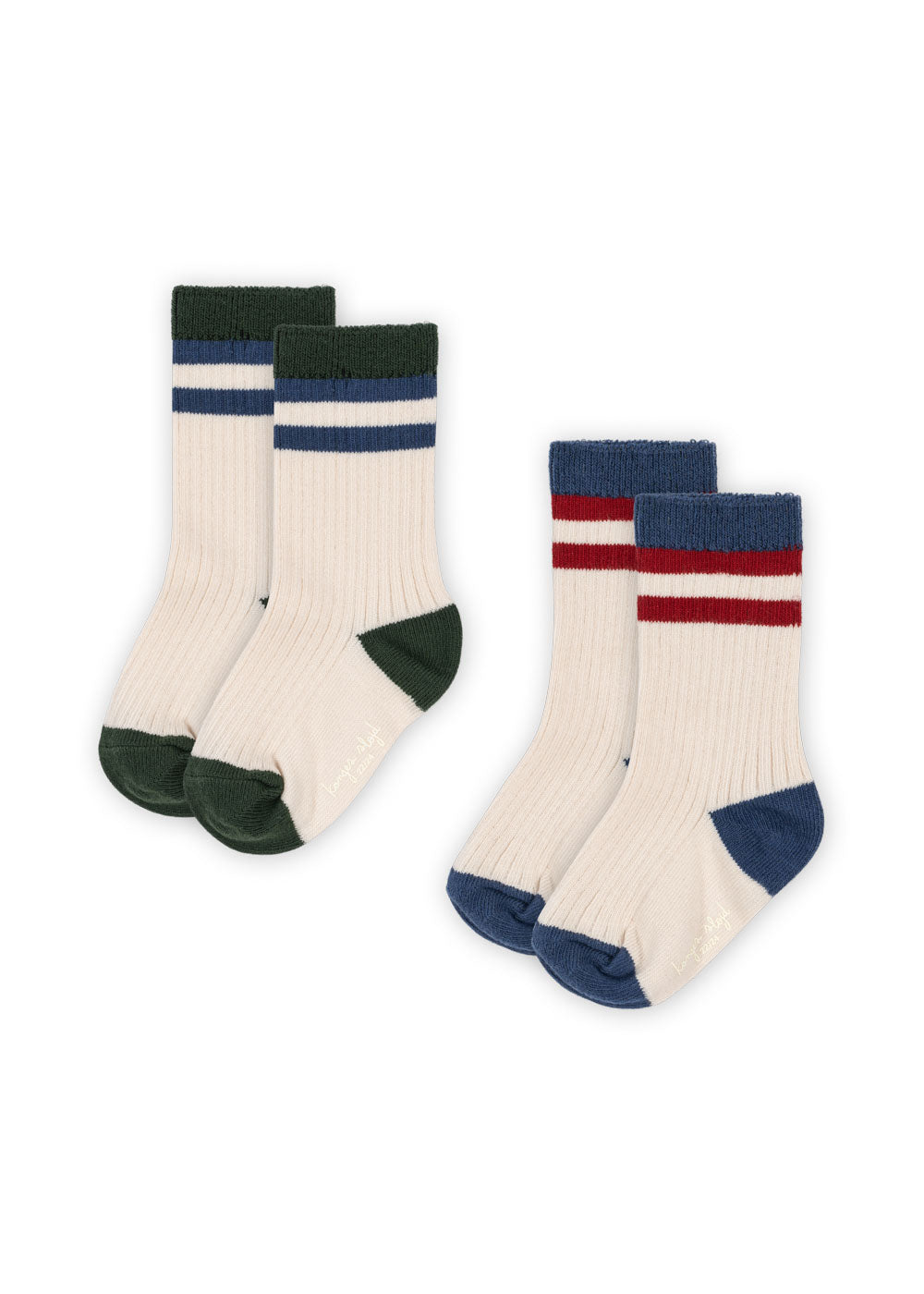 2 pack rib socks - multi stripe