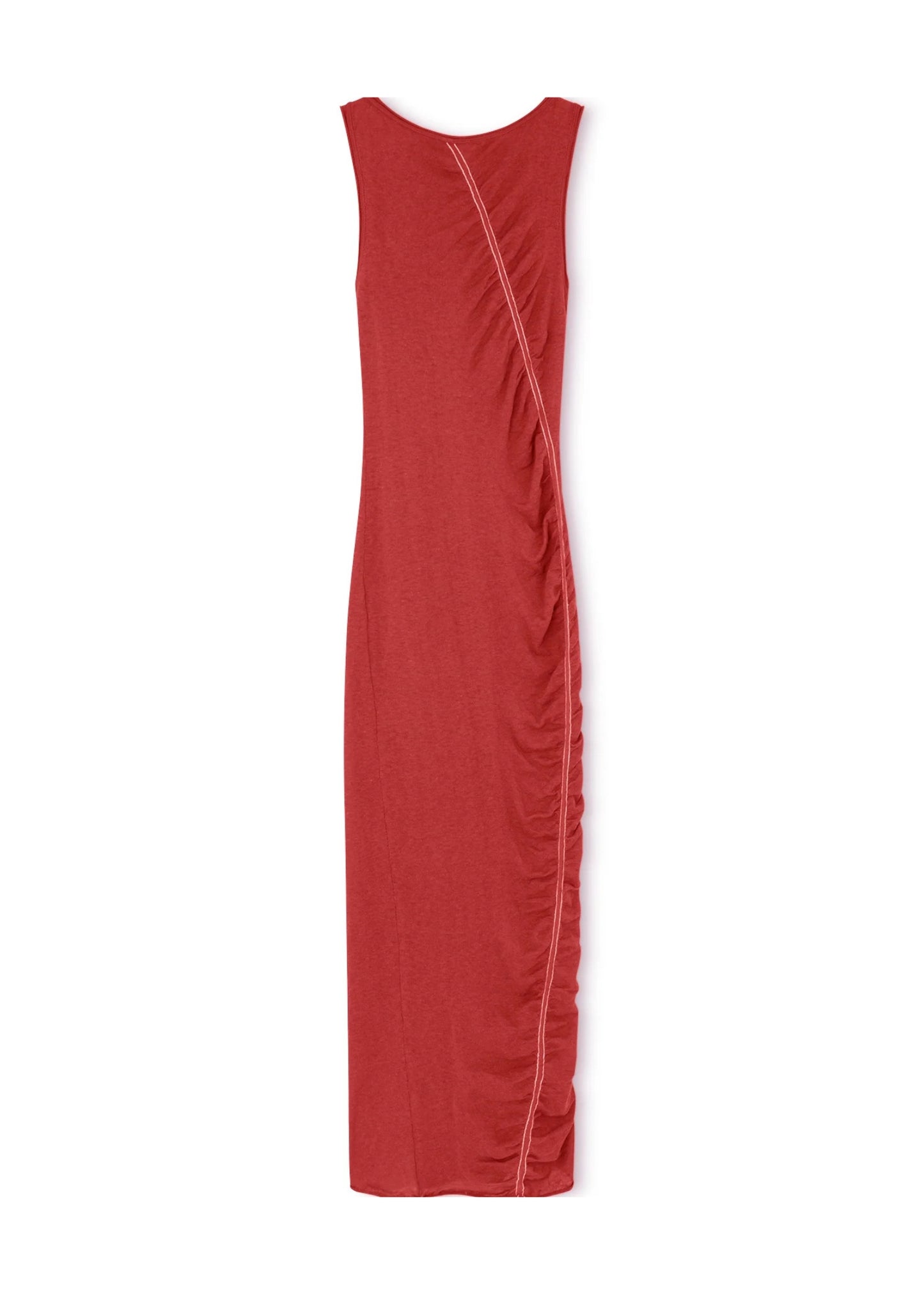 Red Contrast Knit Dress- Red