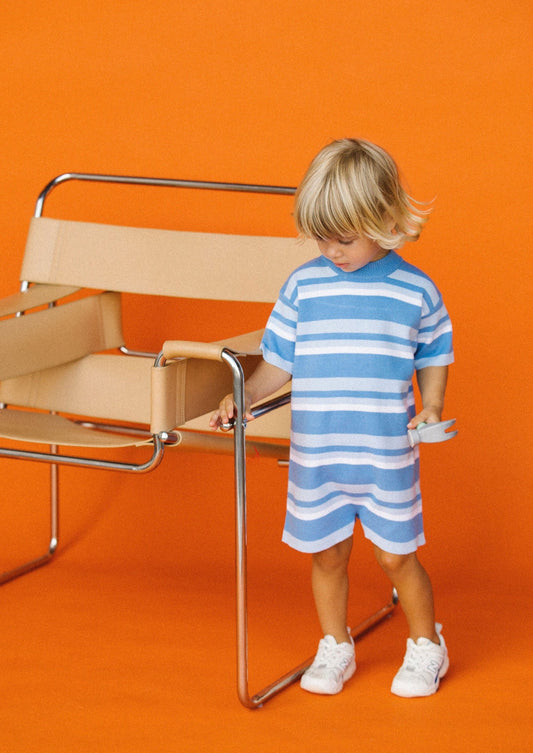 Essential Mini Romper - Ocean Stripe