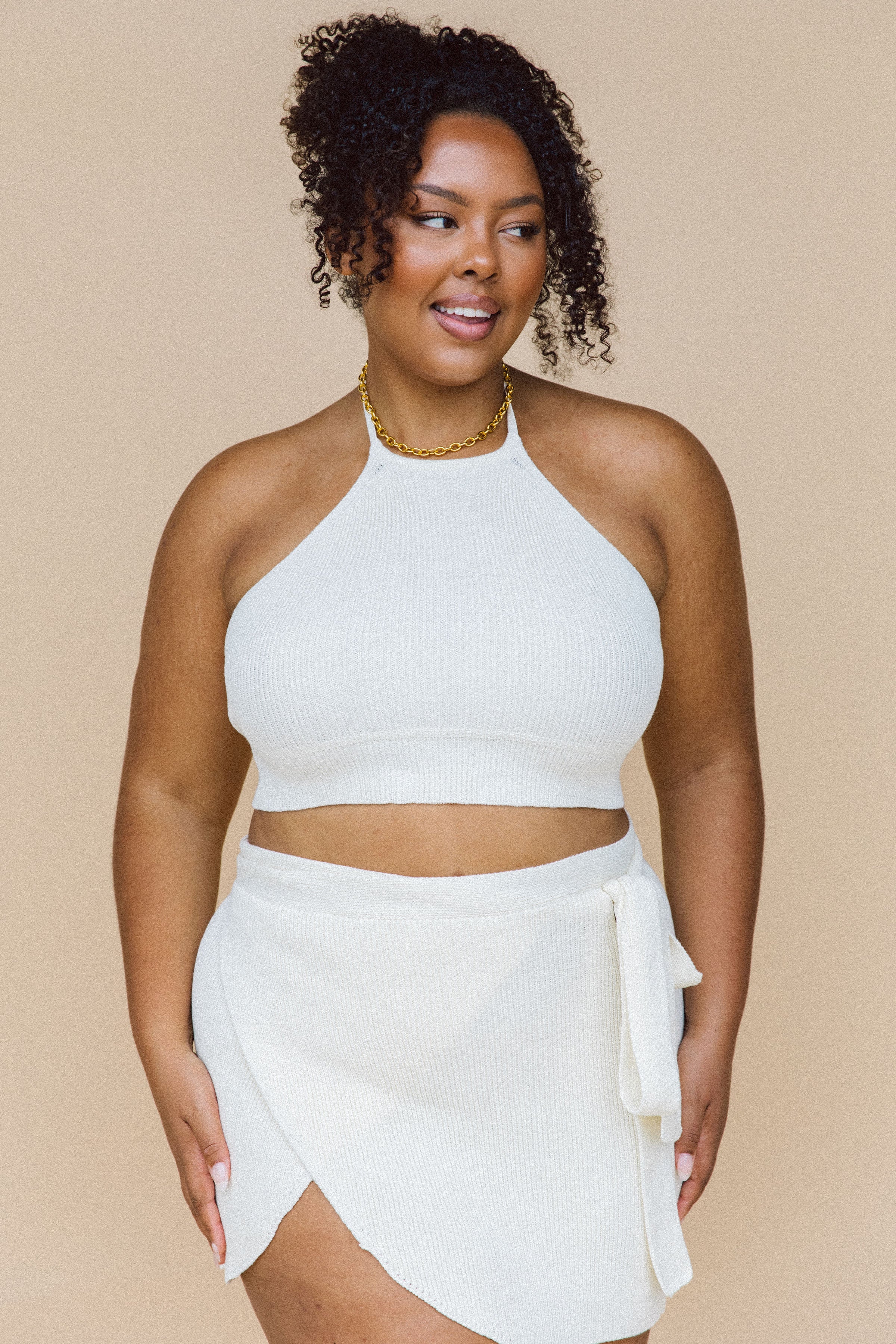 Plus size 2024 white wrap skirt