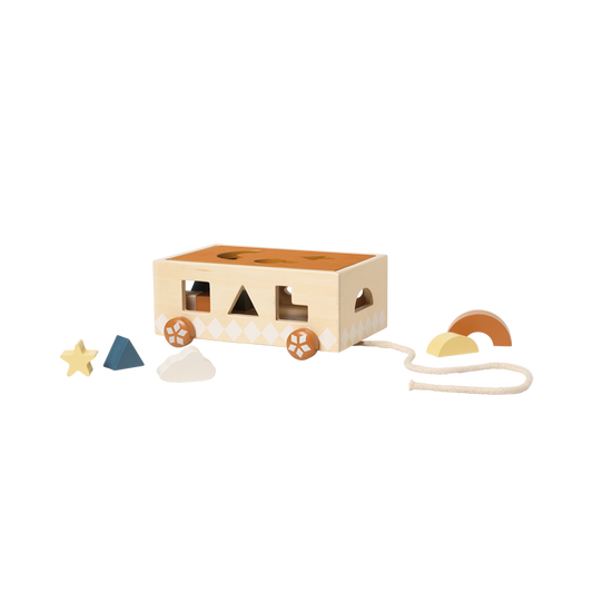 Shape Sorter Pull Cart - Wood