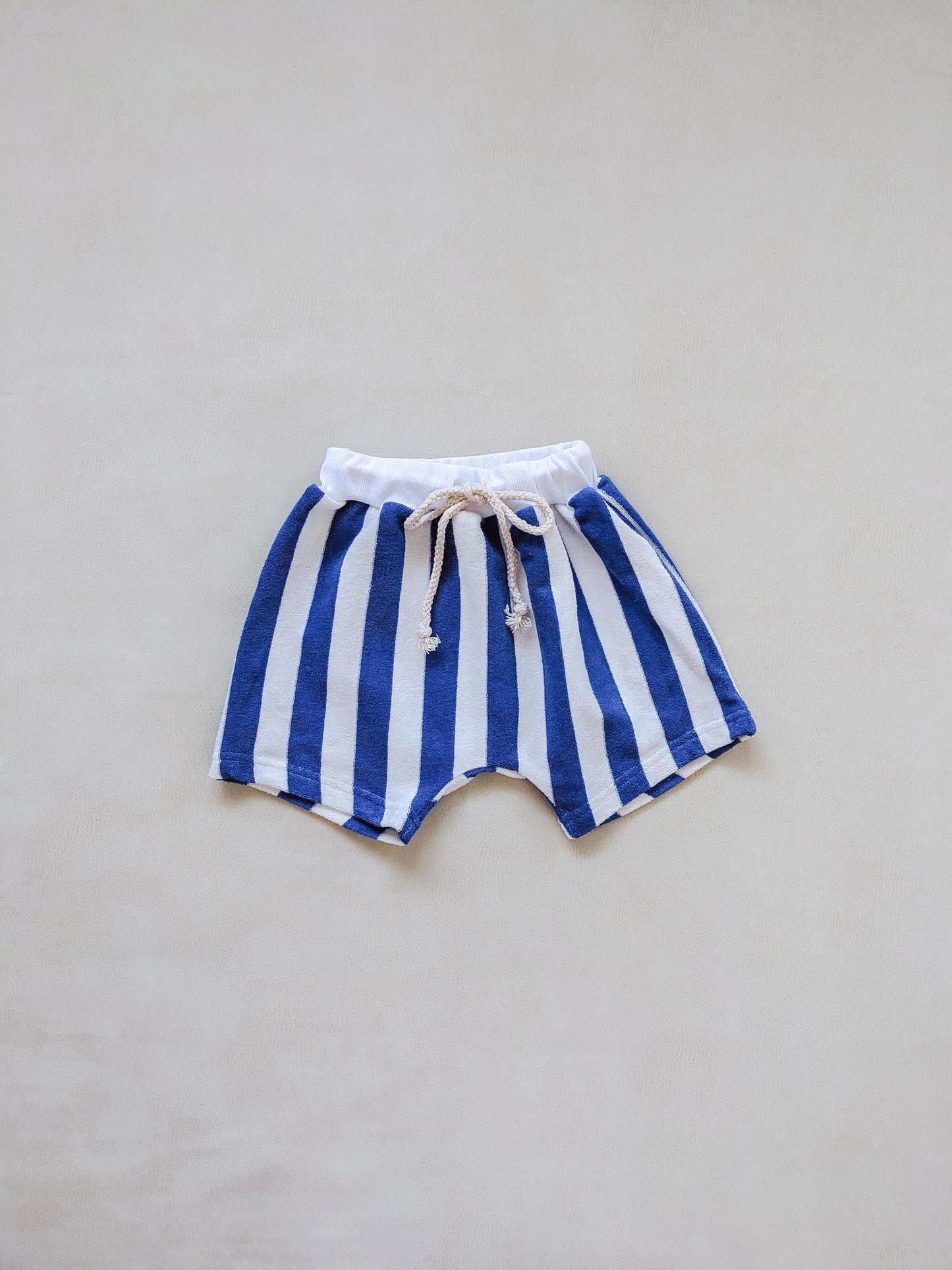 Pippa Terry Towel Striped Shorts - Blue