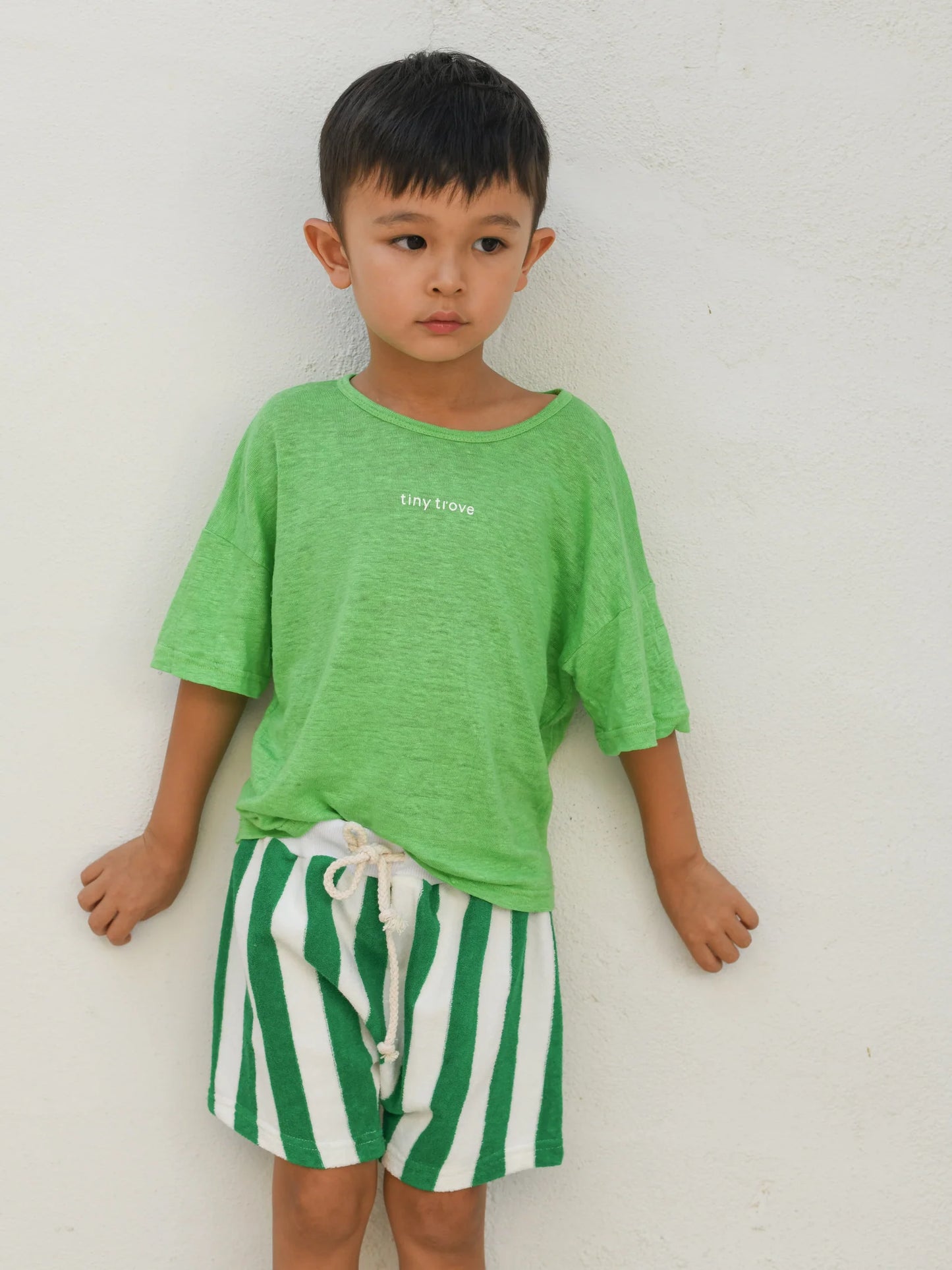 Pippa Terry Towel Striped Shorts - Green
