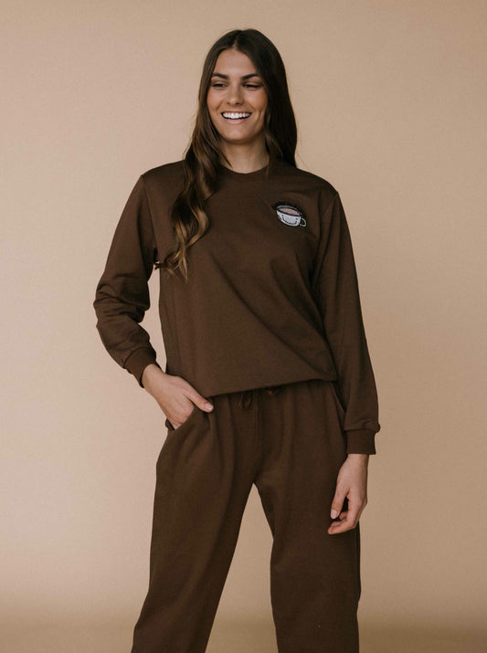 Almond milk latte sweater - chocolate - SALE