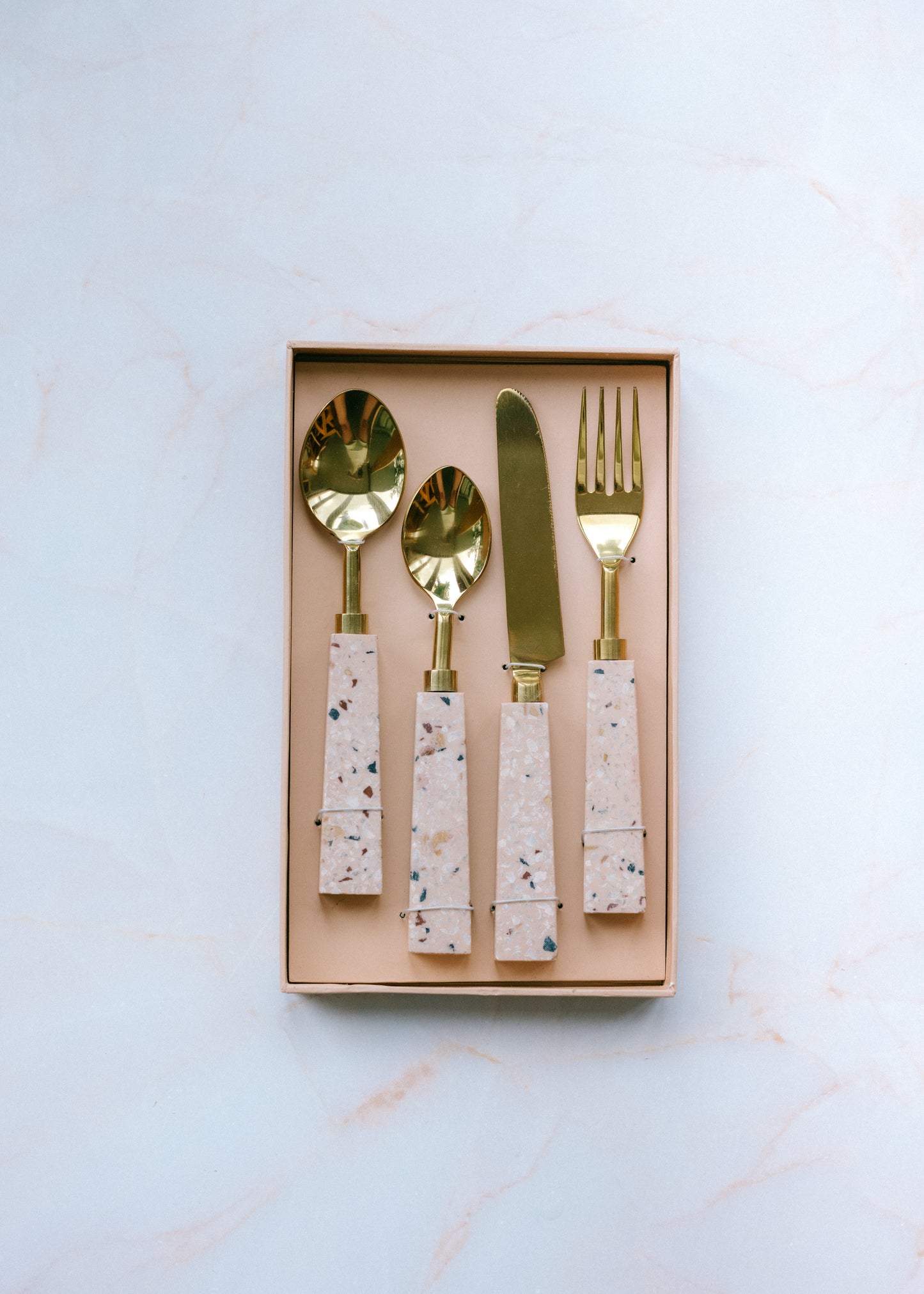 Terrazzo handle cutlery set