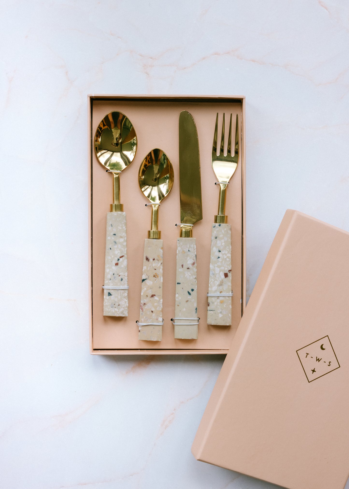 Terrazzo handle cutlery set